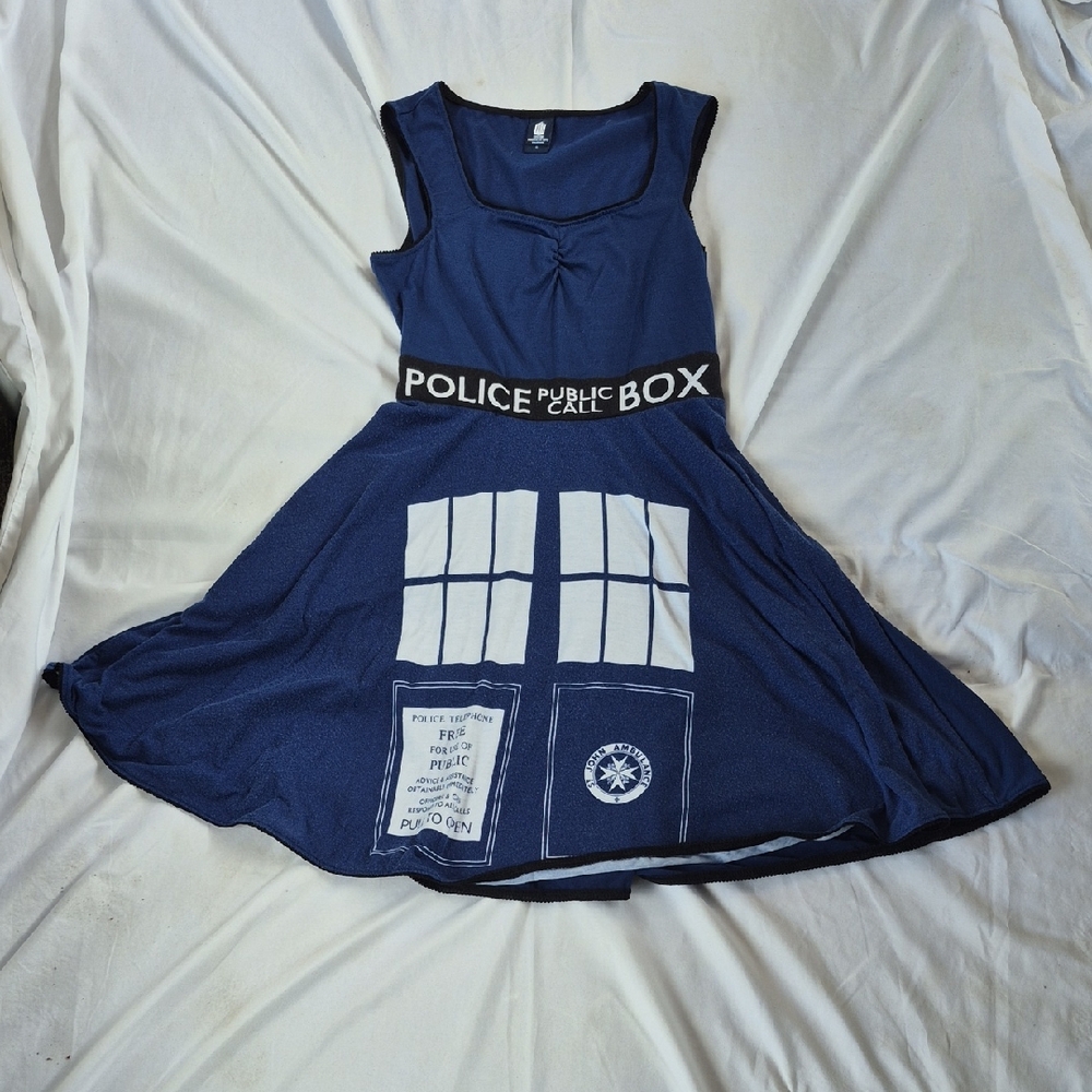 Hot Topic Blue and White TARDIS Mini Dress